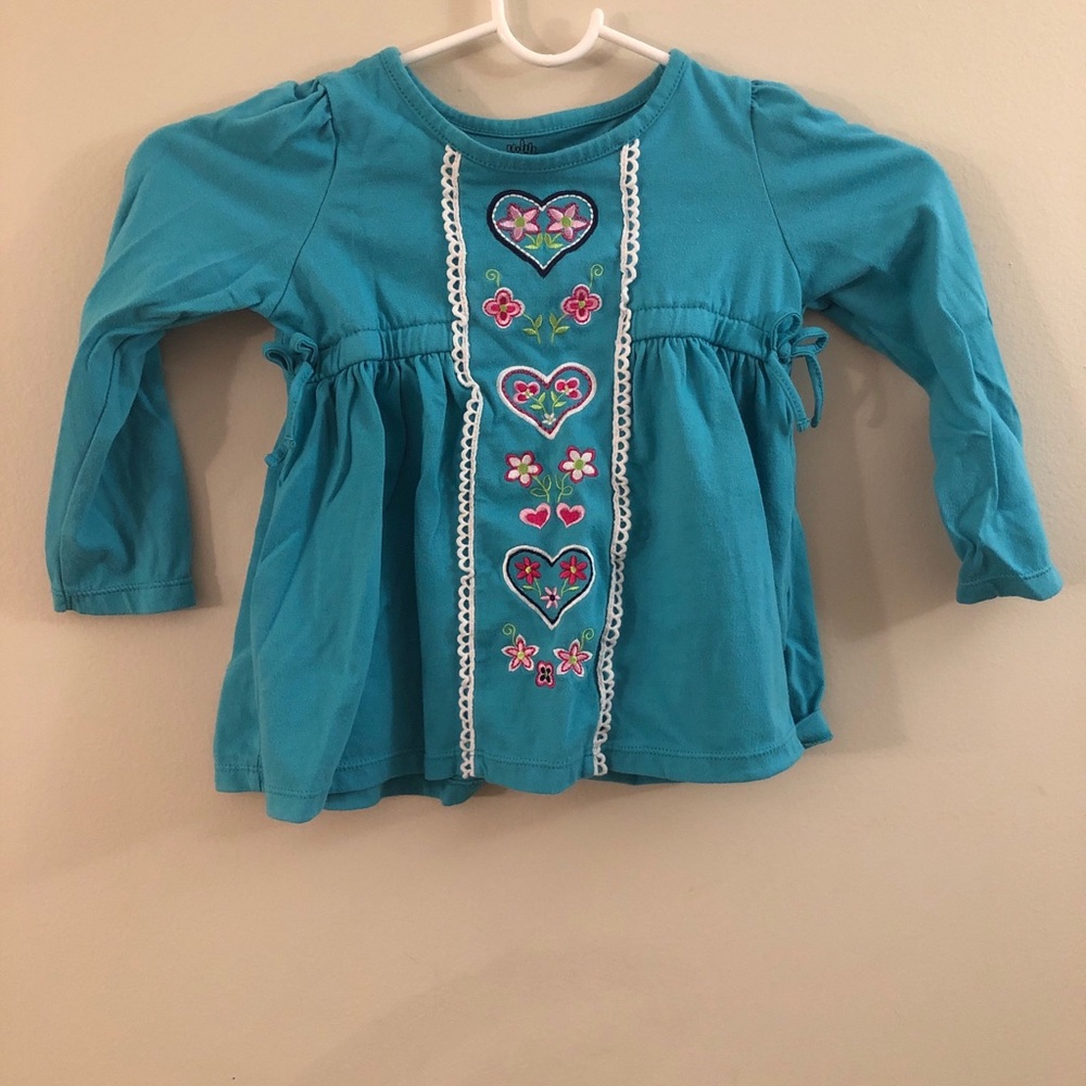 Blue little girls dress shirt